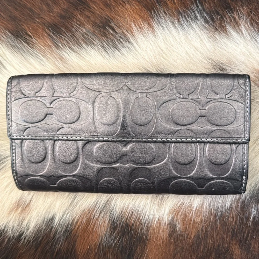 Coach Embossed Leather Wallet - Picture 2 of 5